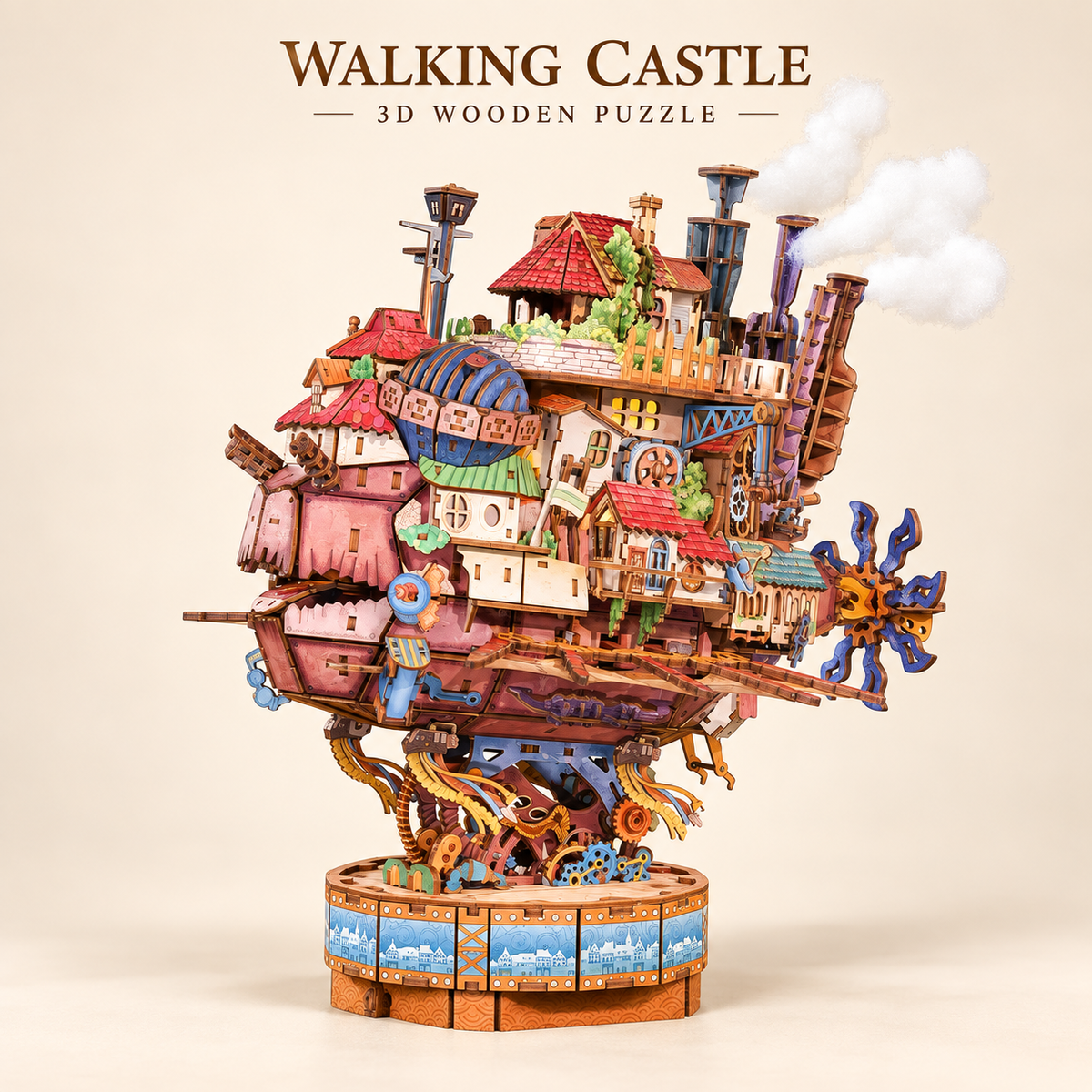 3D Wooden Puzzle Kit – Walking Castle, 830 Pieces | Gift for Puzzle Lovers