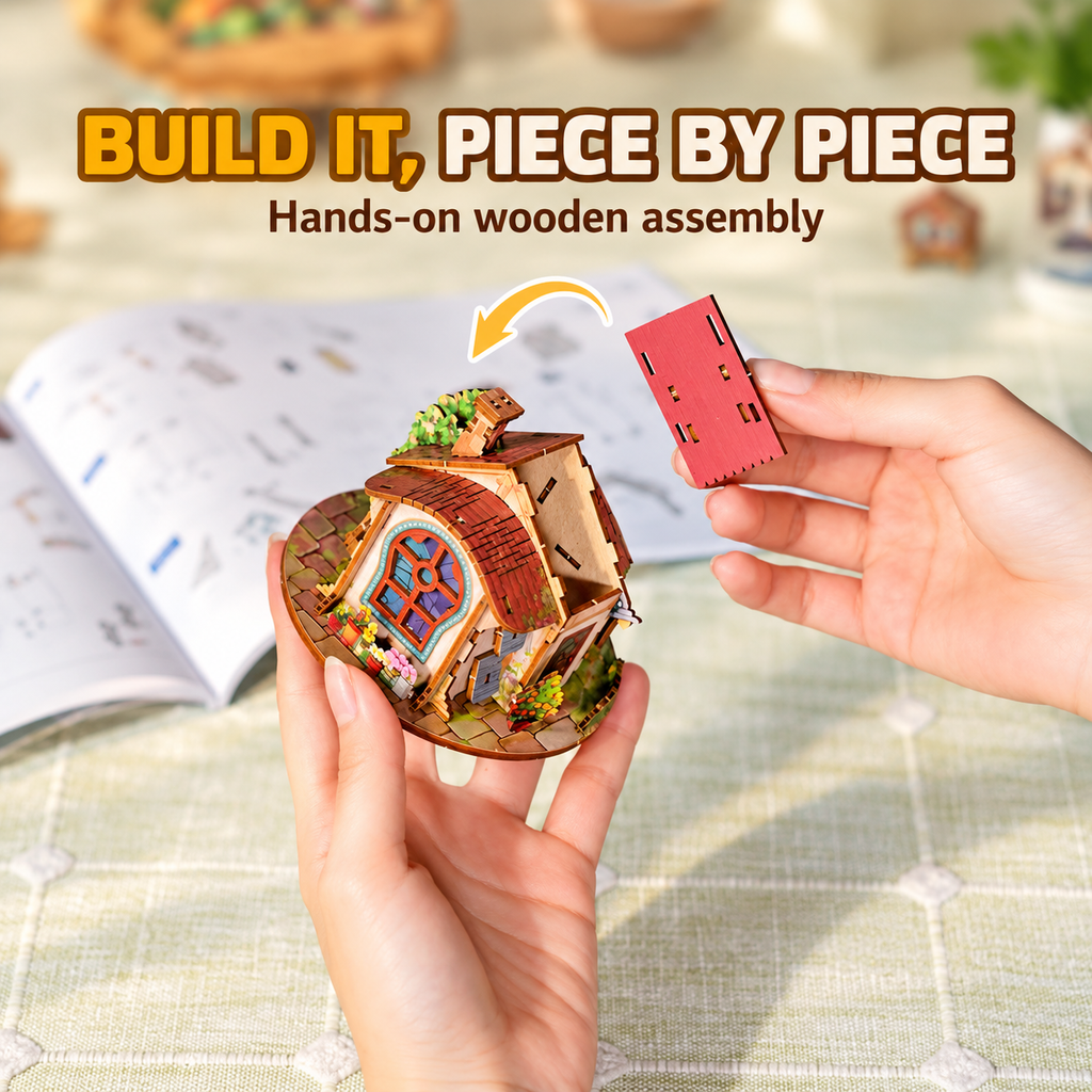 3D Wooden Puzzle Kit – Walking Castle, 830 Pieces | Gift for Puzzle Lovers