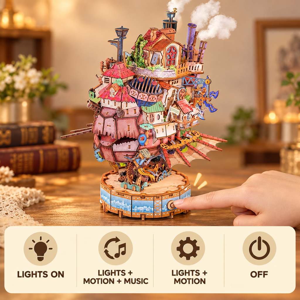 3D Wooden Puzzle Kit – Walking Castle, 830 Pieces | Gift for Puzzle Lovers