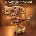 Steampunk Airship 3D Wooden Puzzle – 515-Piece Mechanical Model Kit